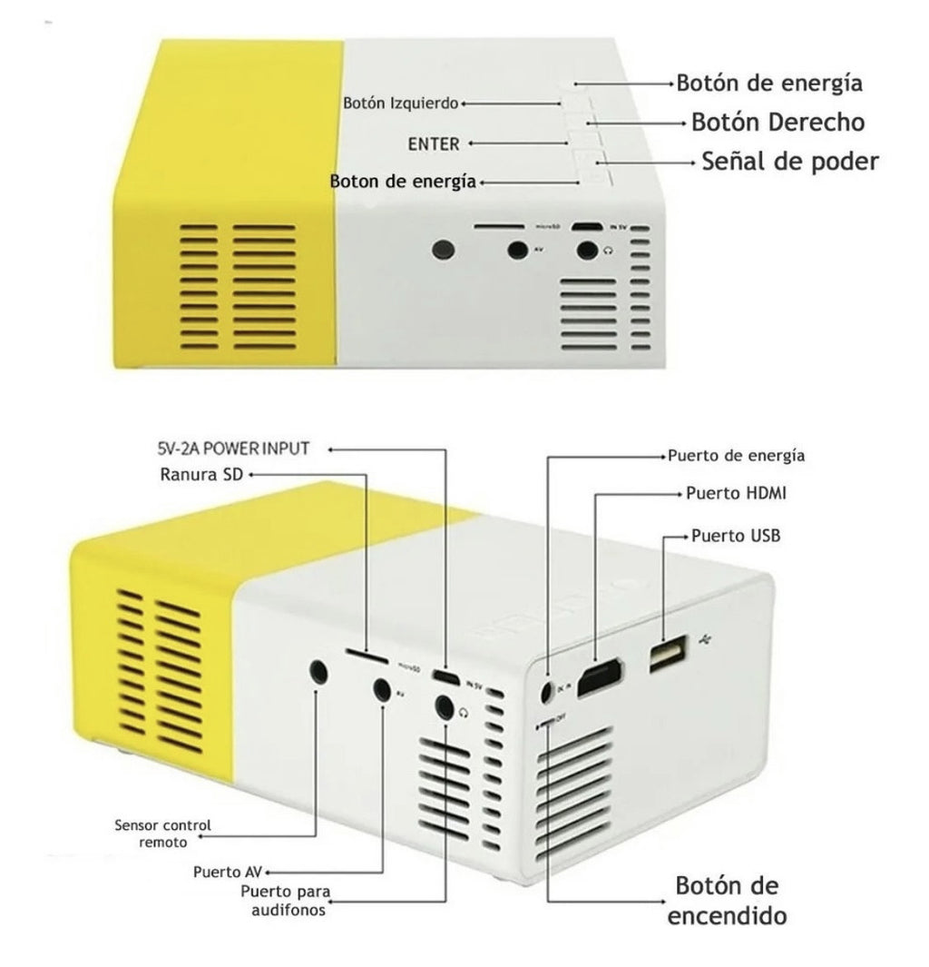 Mini Proyector LED Portátil YG300