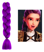 Trenza morada disfraz K-pop