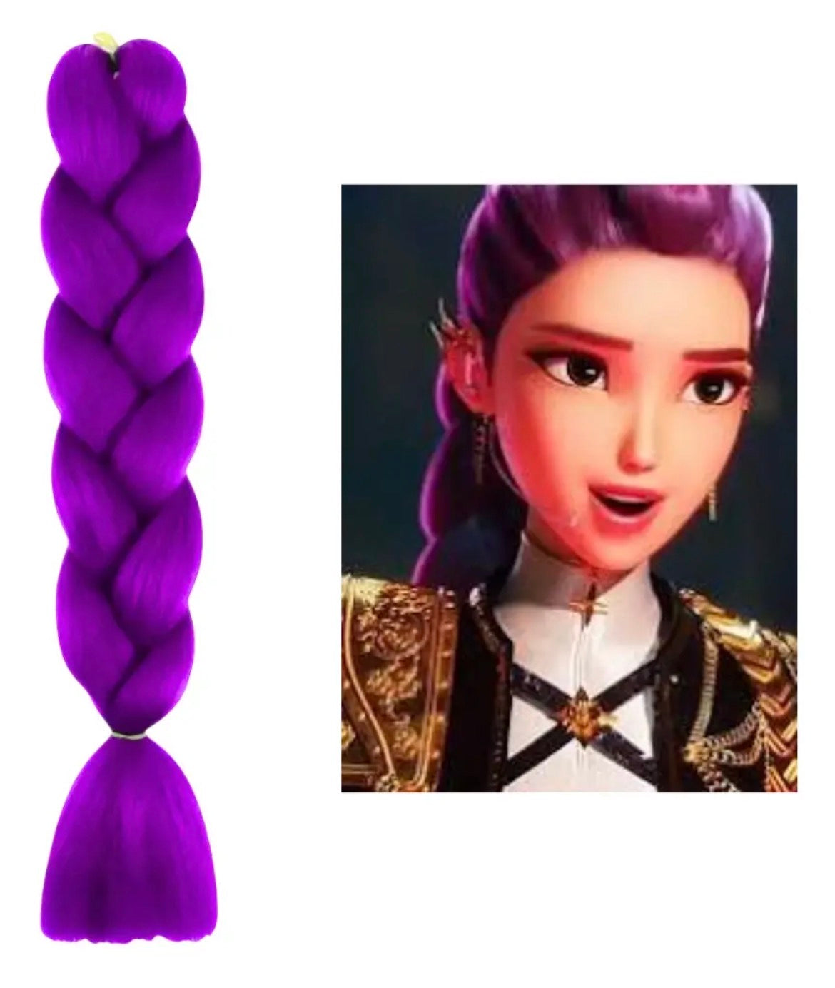 Trenza morada disfraz K-pop