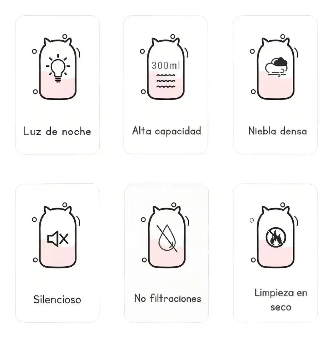 Humidificador Gato H2O Lampara Led